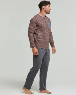 Pigiama lungo cotone interlock Zafferano