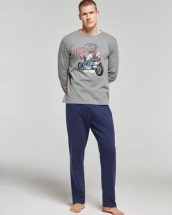 Pigiama lungo cotone interlock Aldo