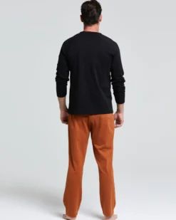 Pigiama lungo cotone interlock Arachide