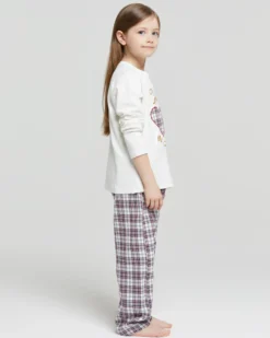 Pigiama lungo cotone interlock e flanella Love Xmas girl