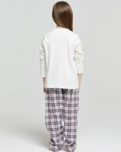Pigiama lungo cotone interlock e flanella Love Xmas girl