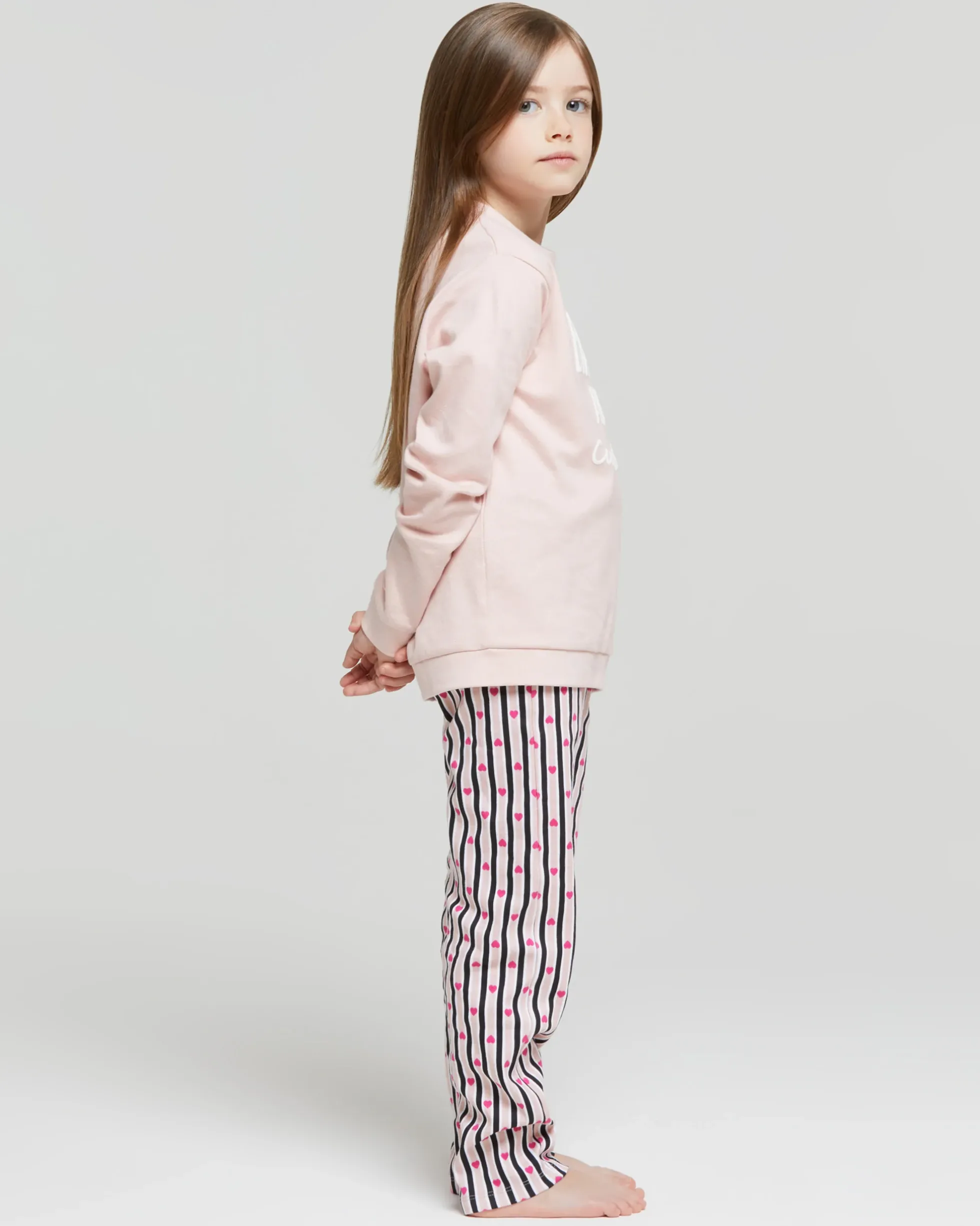 Pigiama lungo cotone interlock Celeste