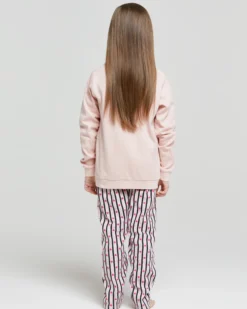 Pigiama lungo cotone interlock Celeste