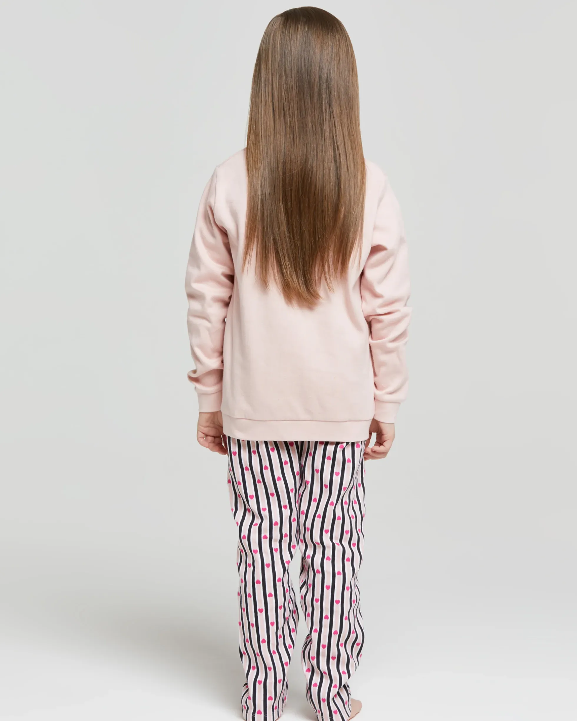 Pigiama lungo cotone interlock Celeste