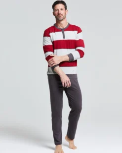 Pigiama lungo jersey di cotone e interlock Foppolo