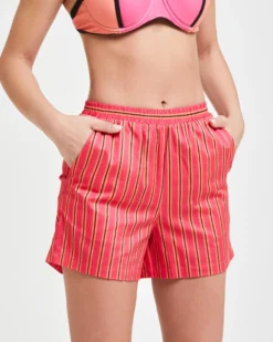 Pompea x Silvian Heach shorts con fantasia rigata