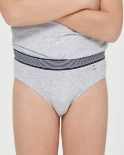 Slip bimbo in cotone organico con elastico a righe