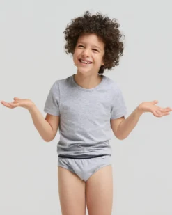 Slip bimbo in cotone organico con elastico a righe