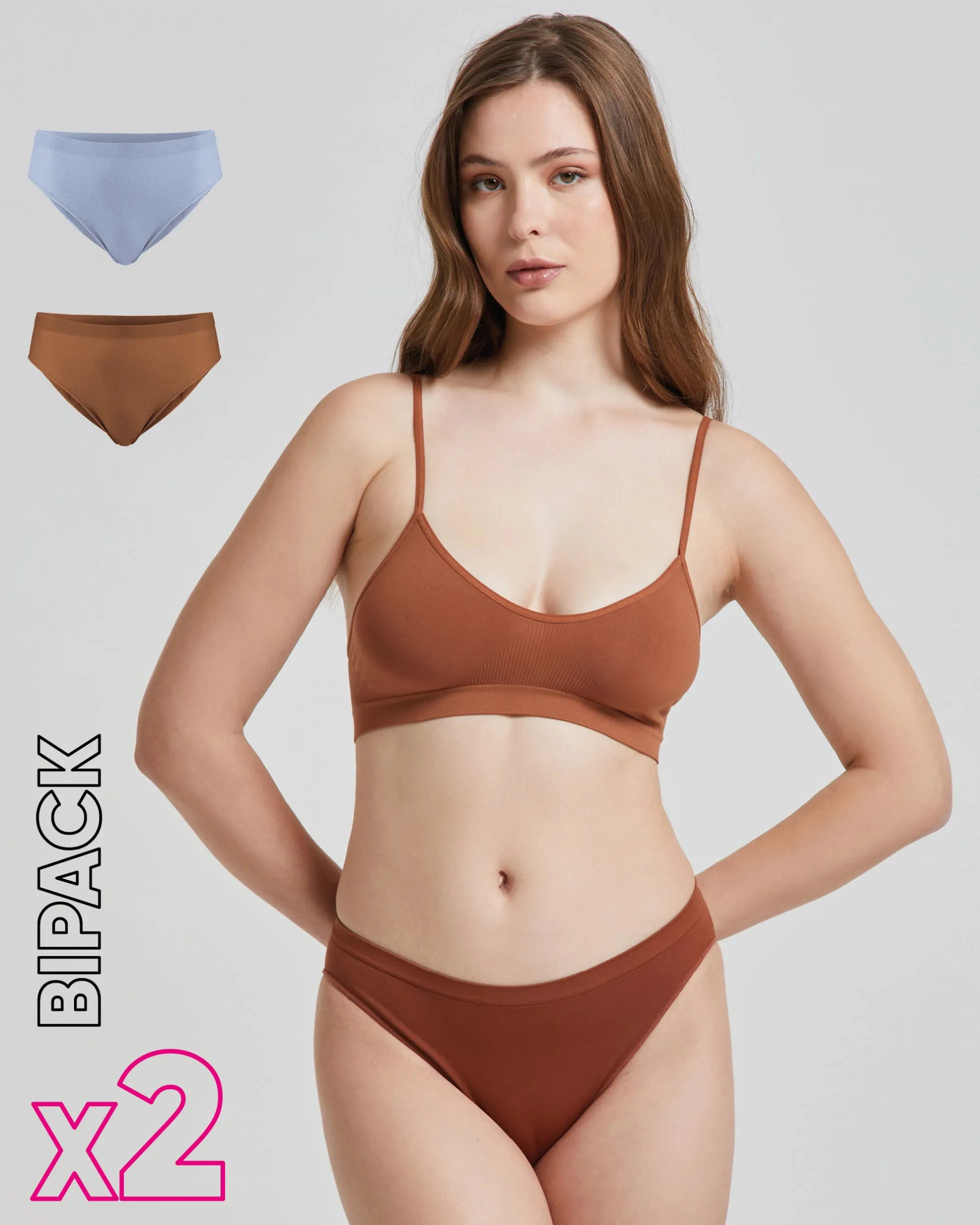 Slip seamless donna con tassello immagliato X2