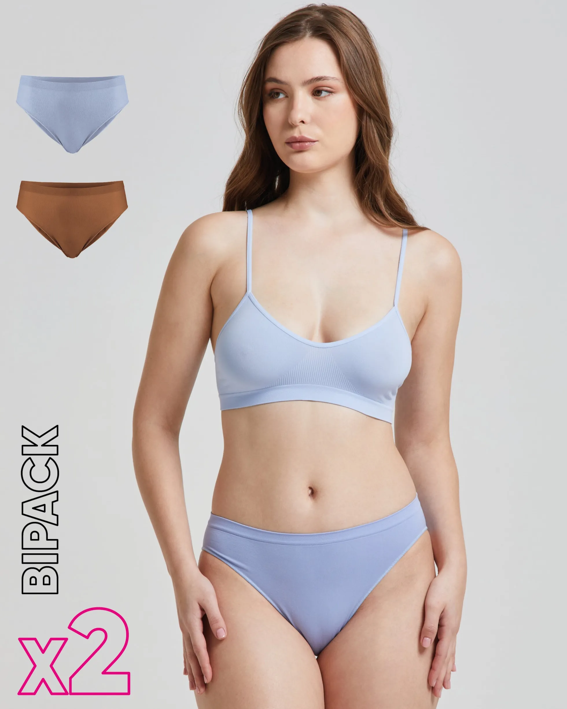 Slip seamless donna con tassello immagliato X2