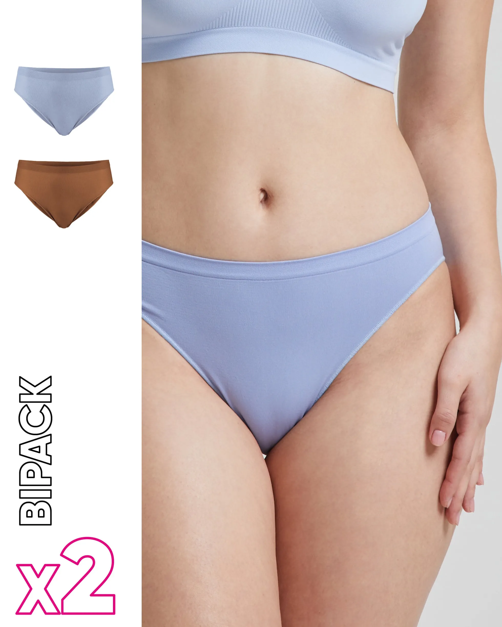 Slip seamless donna con tassello immagliato X2