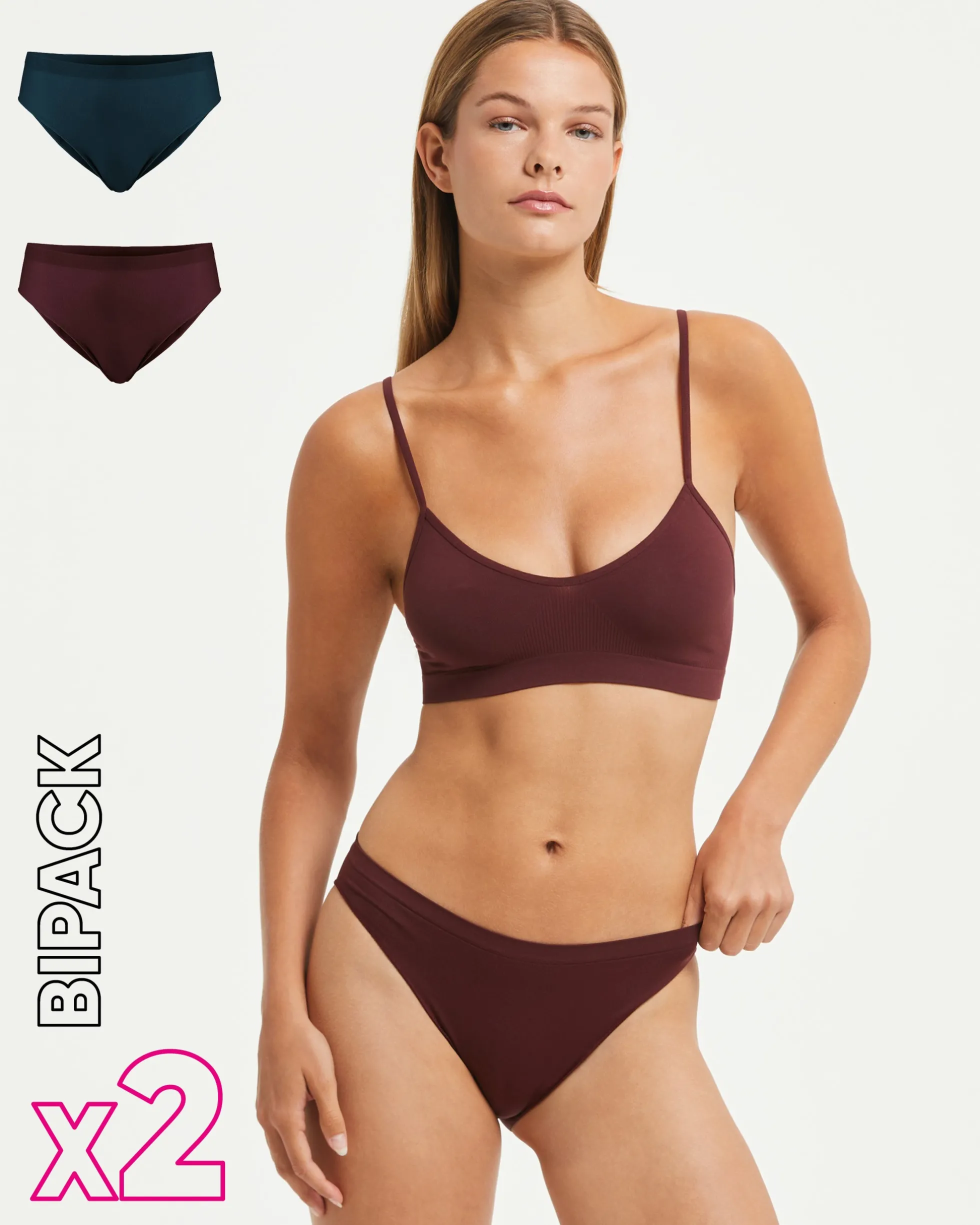 Slip seamless donna con tassello immagliato X2