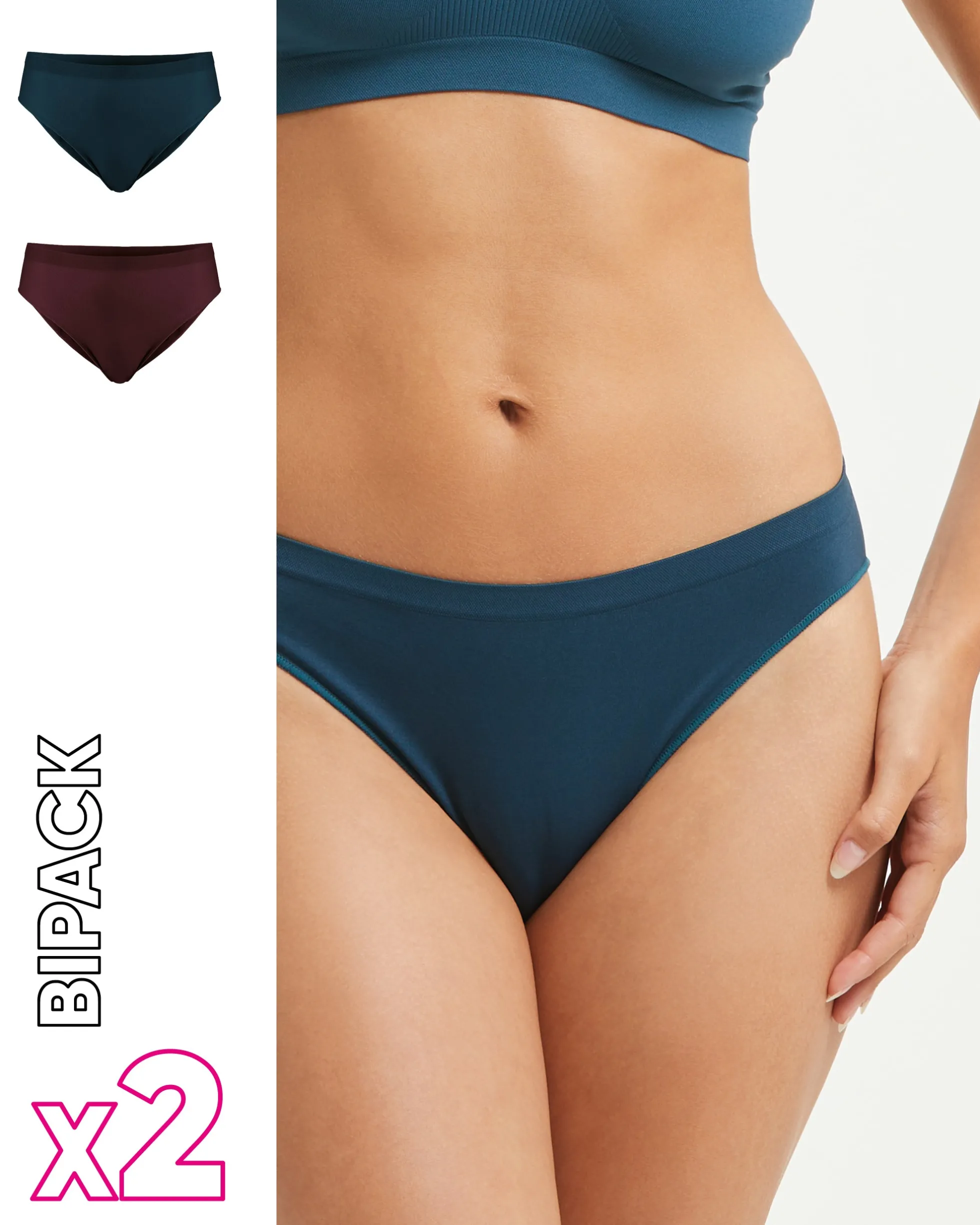 Slip seamless donna con tassello immagliato X2