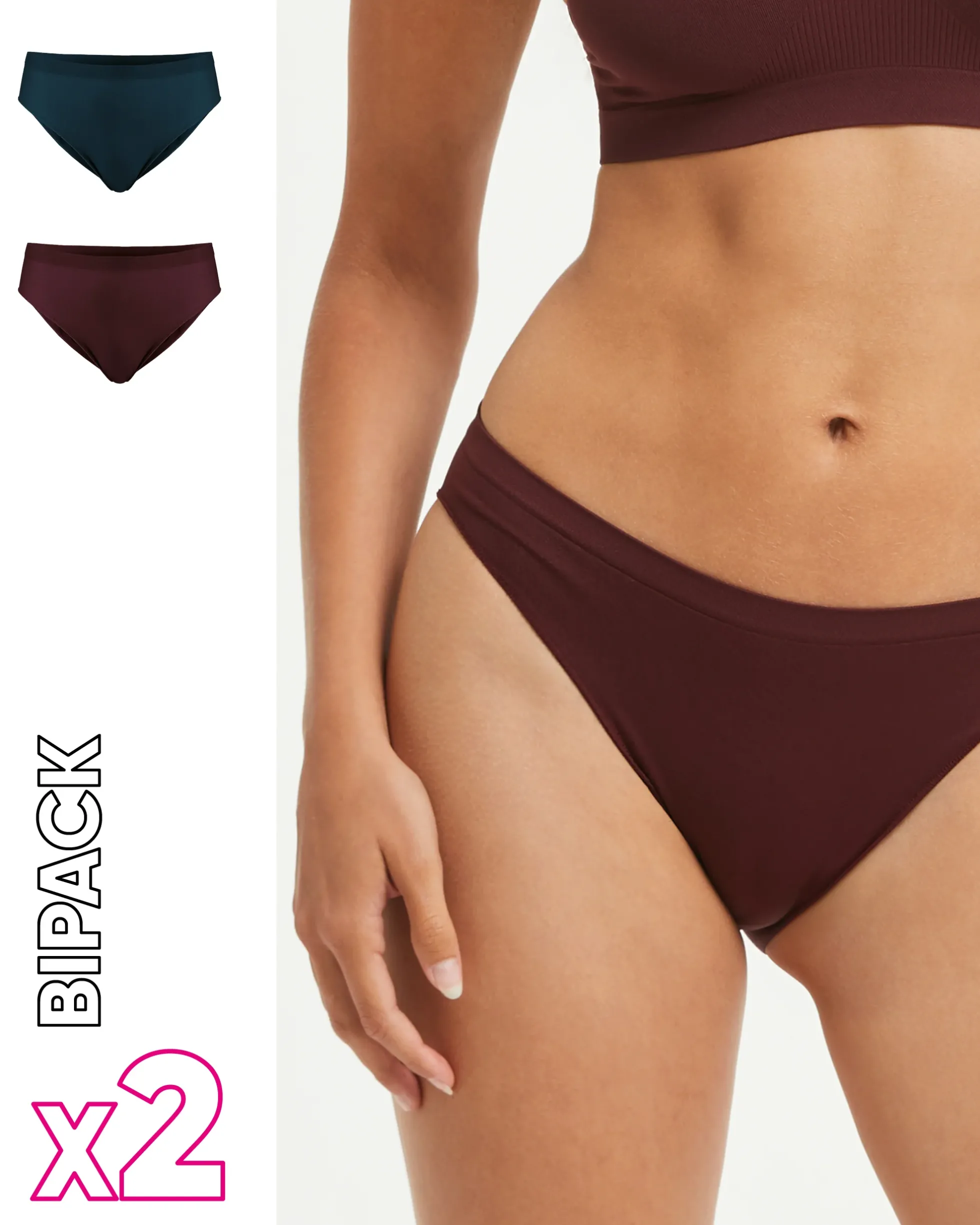 Slip seamless donna con tassello immagliato X2