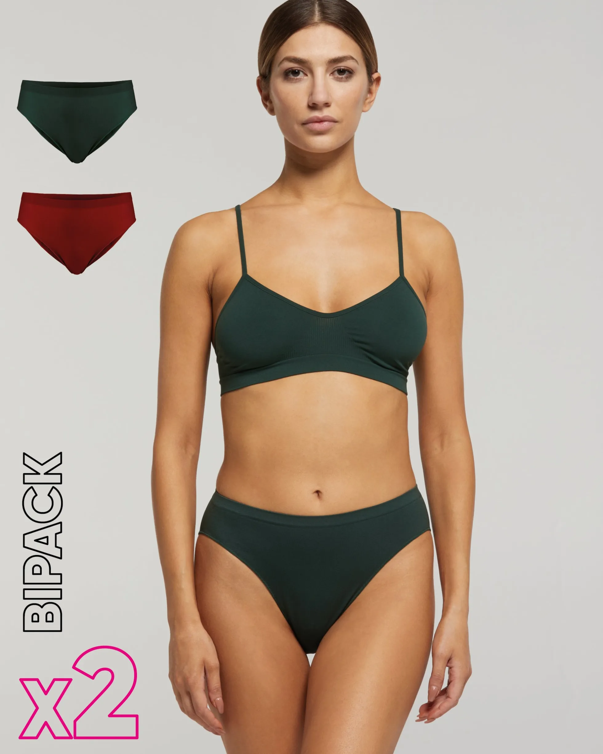 Slip seamless donna con tassello immagliato X2