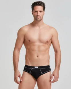 Slip uomo cotone con dettagli a contrasto