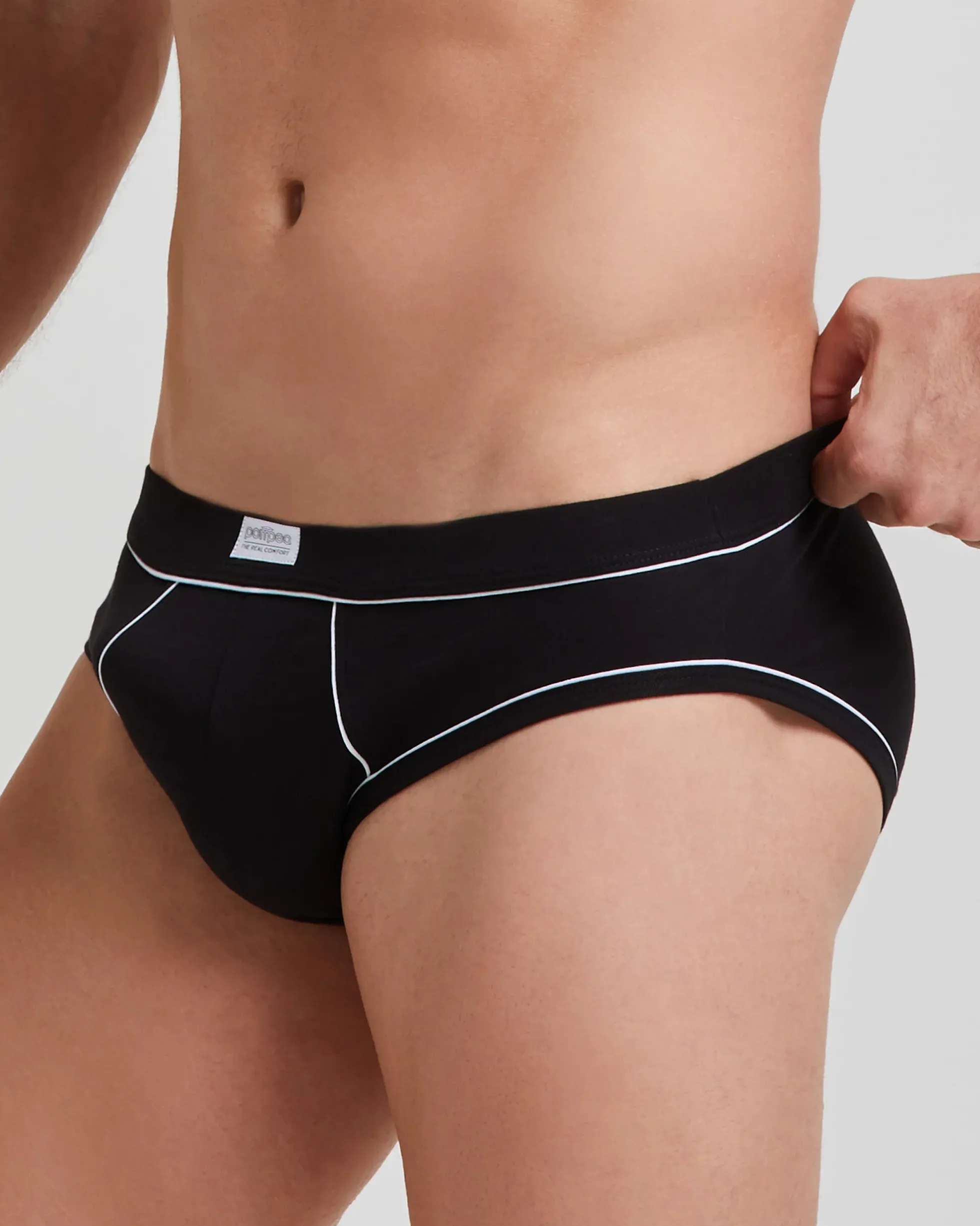 Slip uomo cotone con dettagli a contrasto