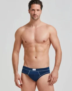 Slip uomo cotone con dettagli a contrasto