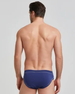 Slip uomo cotone tinta unita con dettagli a contrasto