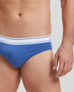 Slip uomo cotone tinta unita con elastico rigato