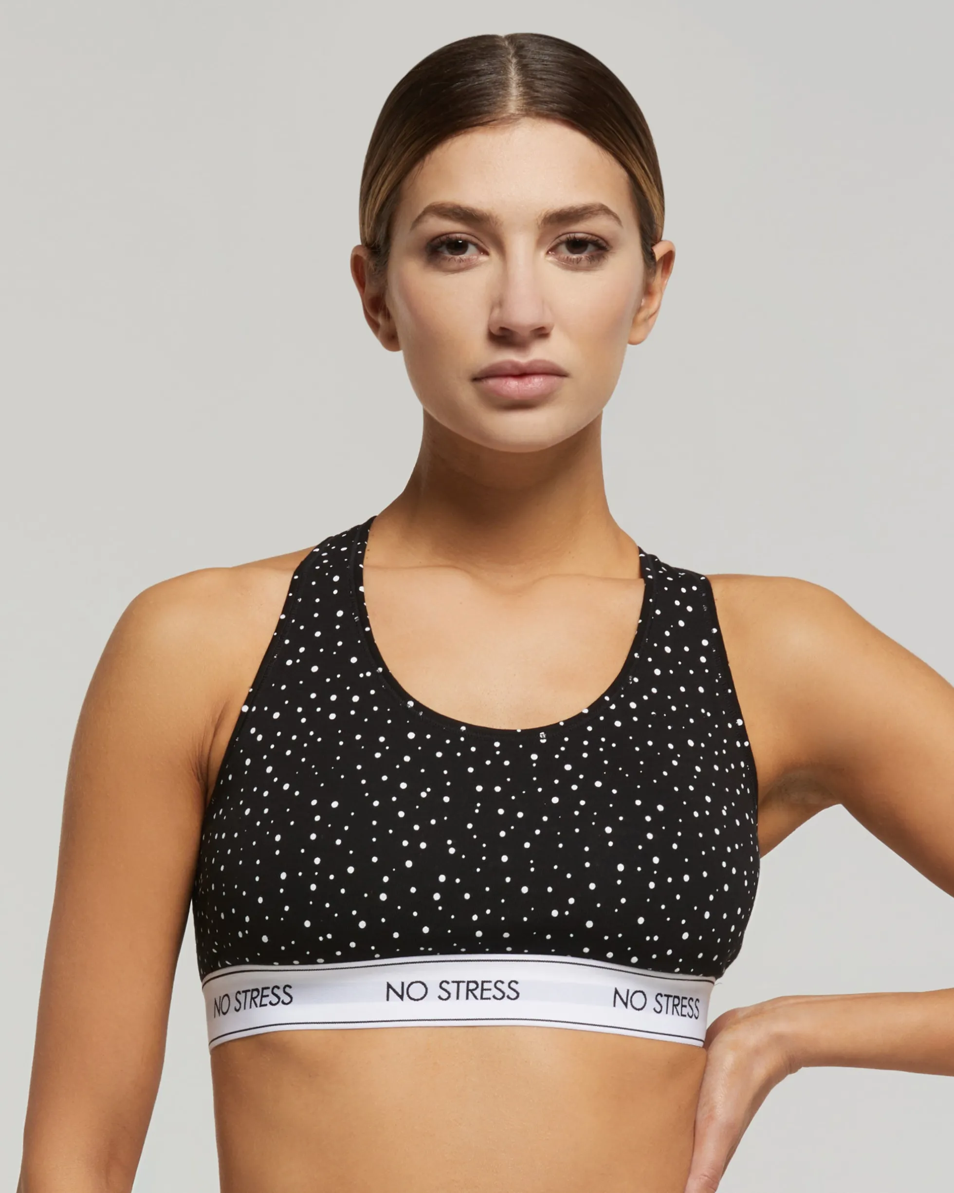 Top no stress cotone pois