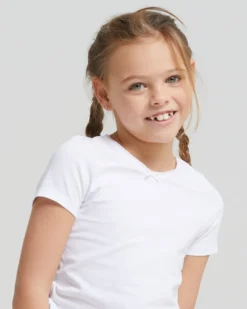 T-shirt girocollo bimba in cotone organico