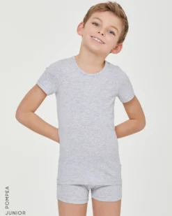 T-shirt girocollo bimbo in caldo cotone organico